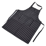 Bib Apron Waterproof Adjustable Kitchen Cooking Aprons with Dual Pockets for Kitchens Restaurants BakersBlack and White Bars