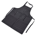 Bib Apron Waterproof Adjustable Kitchen Cooking Aprons with Dual Pockets for Kitchens Restaurants BakersBlack and White Bars