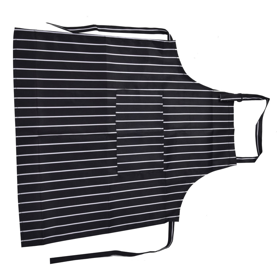 Bib Apron Waterproof Adjustable Kitchen Cooking Aprons with Dual Pockets for Kitchens Restaurants BakersBlack and White Bars