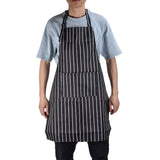 Bib Apron Waterproof Adjustable Kitchen Cooking Aprons with Dual Pockets for Kitchens Restaurants BakersBlack and White Bars