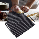 Bib Apron Waterproof Adjustable Kitchen Cooking Aprons with Dual Pockets for Kitchens Restaurants BakersBlack and White Bars