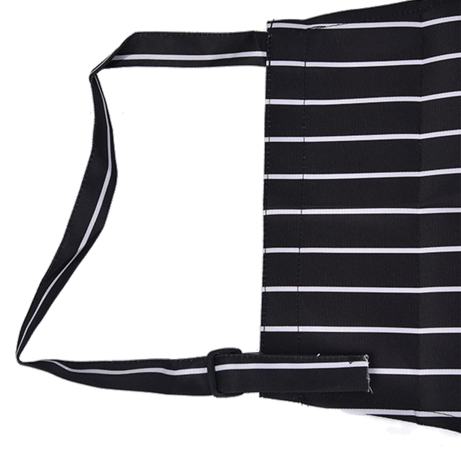 Bib Apron Waterproof Adjustable Kitchen Cooking Aprons with Dual Pockets for Kitchens Restaurants BakersBlack and White Bars