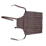 Bib Apron Waterproof Adjustable Kitchen Cooking Aprons with Dual Pockets for Kitchens Restaurants BakersRed and White Bars - Rear View