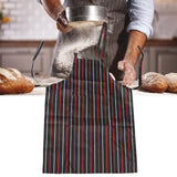 Bib Apron Waterproof Adjustable Kitchen Cooking Aprons with Dual Pockets for Kitchens Restaurants BakersRed and White Bars - Extra Image
