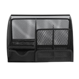 Desktop Mesh Pen Storage Holder 7 Compartments Multifunction Black for Home Sturdy Office