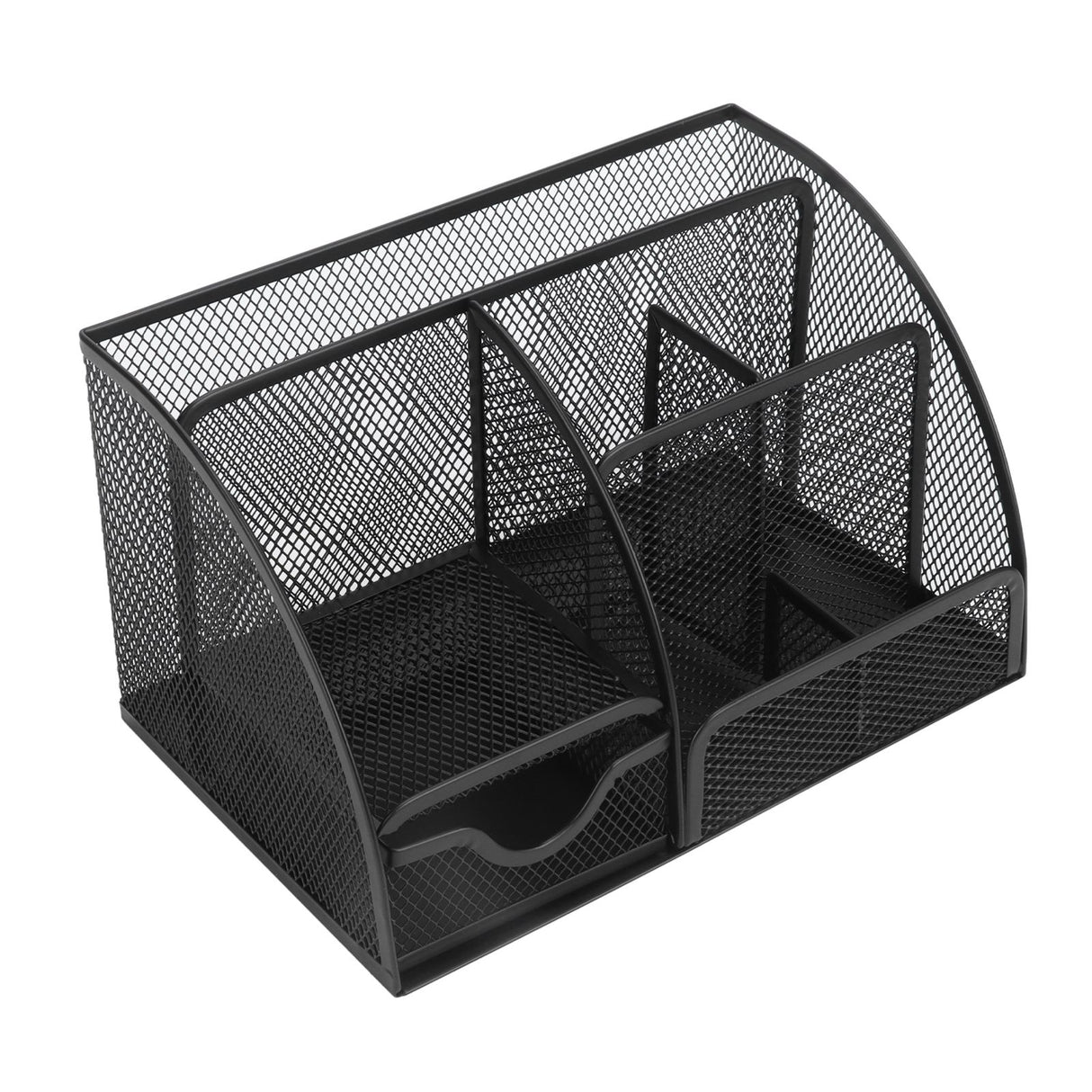 Desktop Mesh Pen Storage Holder 7 Compartments Multifunction Black for Home Sturdy Office