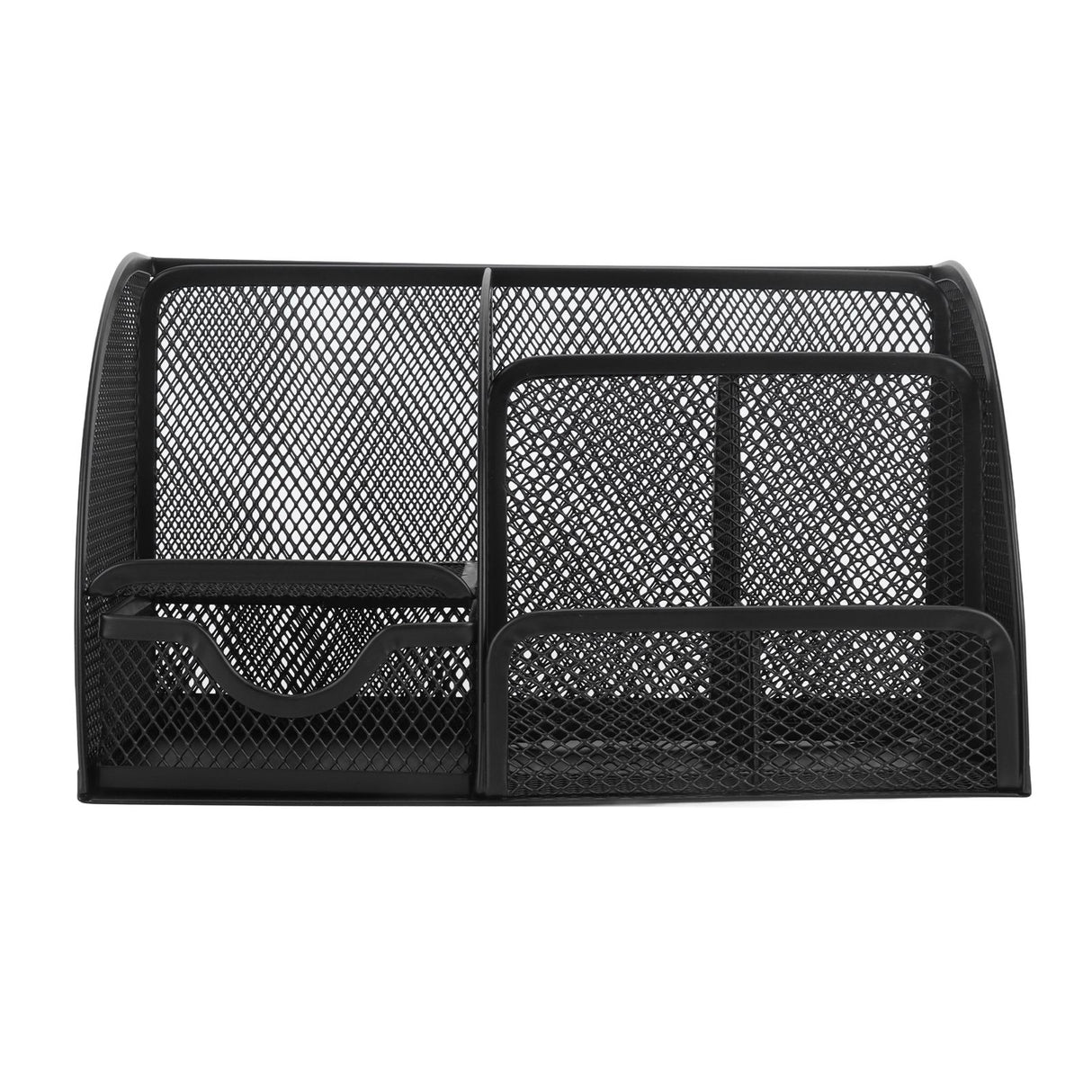 Desktop Mesh Pen Storage Holder 7 Compartments Multifunction Black for Home Sturdy Office