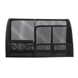 Desktop Mesh Pen Storage Holder 7 Compartments Multifunction Black for Home Sturdy Office