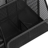 Desktop Mesh Pen Storage Holder 7 Compartments Multifunction Black for Home Sturdy Office - Extra Image