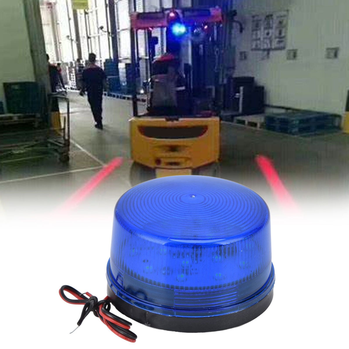 LED Car Strobe Light DC12V 5W 15 LEDs Multipurpose LED Traffic Warning Light for Cars Trucks BusesBlue