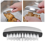 Fruit Vegetable Cleaning Brush 304 Stainless Steel Nylon Wool Multifunction Finger Nail Brush for Kitchen - Extra Image