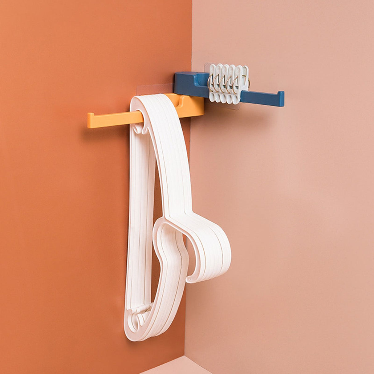 Rotatable Wall Hook Punching Free Installation Waterproof Large Storage Capacity Folding Towel HookBlue