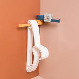 Rotatable Wall Hook Punching Free Installation Waterproof Large Storage Capacity Folding Towel HookBlue - 45-Degree Angle