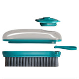 Hydraulic Cleaning Brush Automatic Liquid Filling Ergonomic Design Multifunction Scrub Brush for Clothes ShoesGreen - Front View