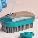 Hydraulic Cleaning Brush Automatic Liquid Filling Ergonomic Design Multifunction Scrub Brush for Clothes ShoesGreen