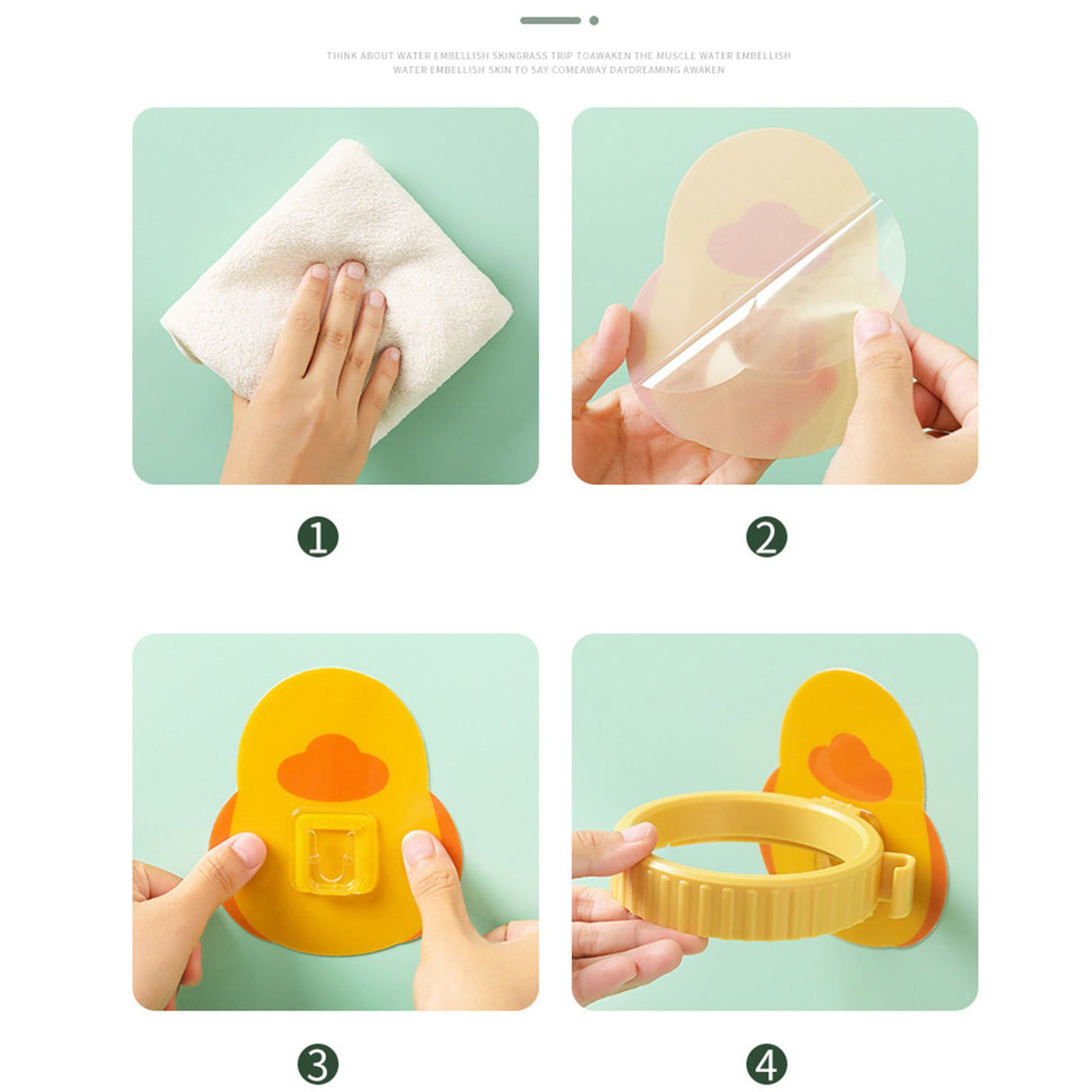 Hair Dryer Storage Holder Wall Mounted Punch Free Cartoon Strong Bearing Hands Free for BathroomYellow Duck