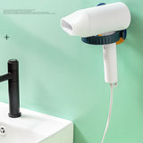 Hair Dryer Storage Holder Wall Mounted Punch Free Cartoon Strong Bearing Hands Free for BathroomBlue Koala - Top-Down View