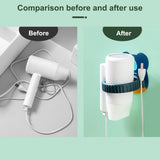 Hair Dryer Storage Holder Wall Mounted Punch Free Cartoon Strong Bearing Hands Free for BathroomBlue Koala - 45-Degree Angle