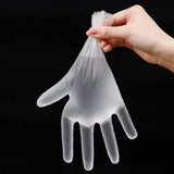 100PCS Disposable TPE Gloves Thicken Transparent Food Grade for Kitchen Baking Cooking CleaningM - Side View