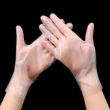 100PCS Disposable TPE Gloves Thicken Transparent Food Grade for Kitchen Baking Cooking CleaningM - Top-Down View