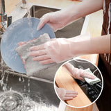 100PCS Disposable TPE Gloves Thicken Transparent Food Grade for Kitchen Baking Cooking CleaningM - Close-Up Angle