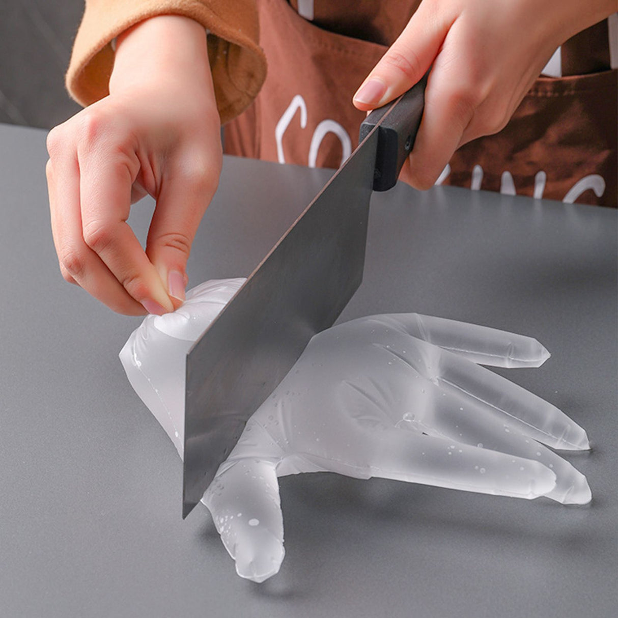 100PCS Disposable TPE Gloves Thicken Transparent Food Grade for Kitchen Baking Cooking CleaningM