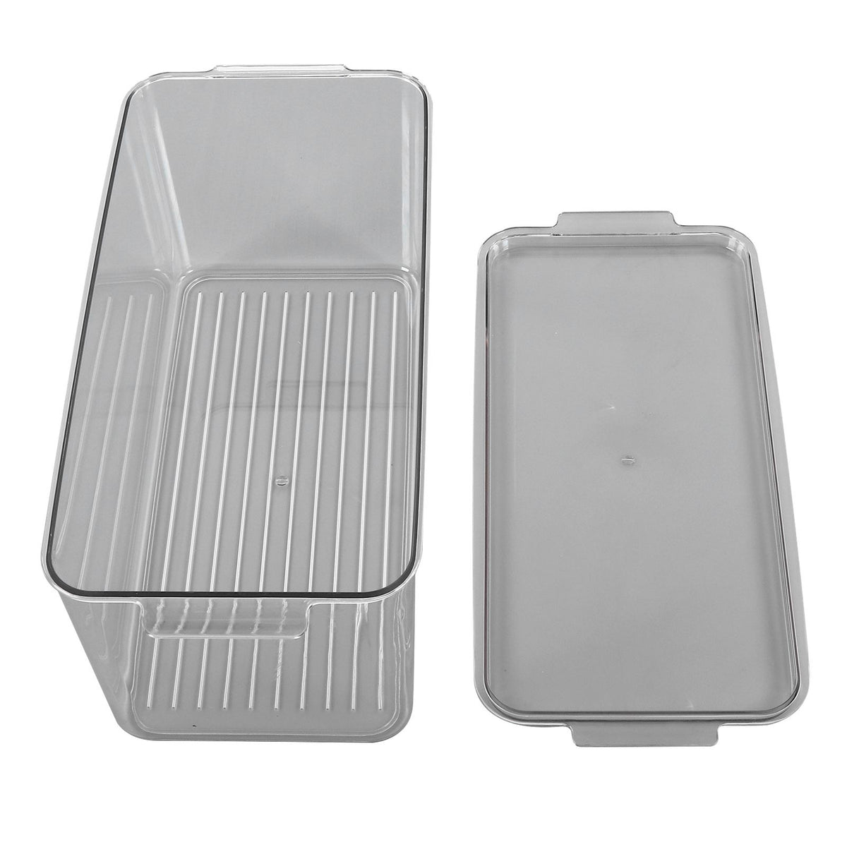 Plastic Storage Box Stackable Refrigerator Kitchen Clear Plastic Fruit Vegetable Preservation Storage BoxHigh