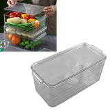 Plastic Storage Box Stackable Refrigerator Kitchen Clear Plastic Fruit Vegetable Preservation Storage BoxHigh - Extra Image