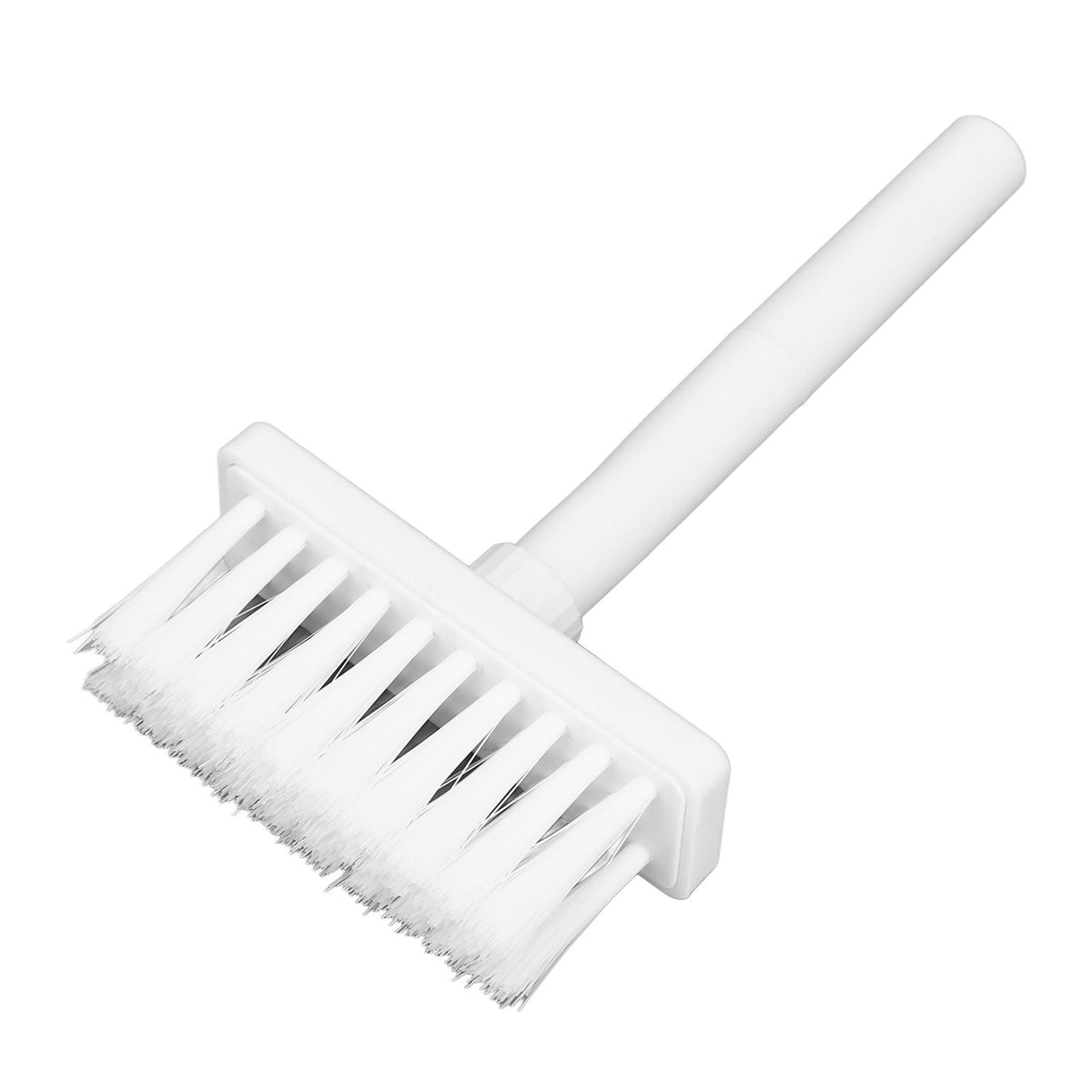Keyboard Brush Separate Double Head Design 5 in 1 Multifunction 3 Row Design Plastic Cleaning Brush Pen for HeadphonesWhite