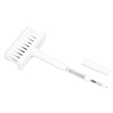 Keyboard Brush Separate Double Head Design 5 in 1 Multifunction 3 Row Design Plastic Cleaning Brush Pen for HeadphonesWhite