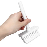 Keyboard Brush Separate Double Head Design 5 in 1 Multifunction 3 Row Design Plastic Cleaning Brush Pen for HeadphonesWhite