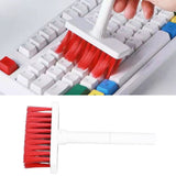 Keyboard Brush Separate Double Head Design 5 in 1 Multifunction 3 Row Design Plastic Cleaning Brush Pen for HeadphonesWhite Red - Extra Image