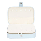 Jewelry Travel Case Large Capacity Durable Leather Simple Style Multifunction Travel Jewelry Box for Rings Earrings - Top-Down View