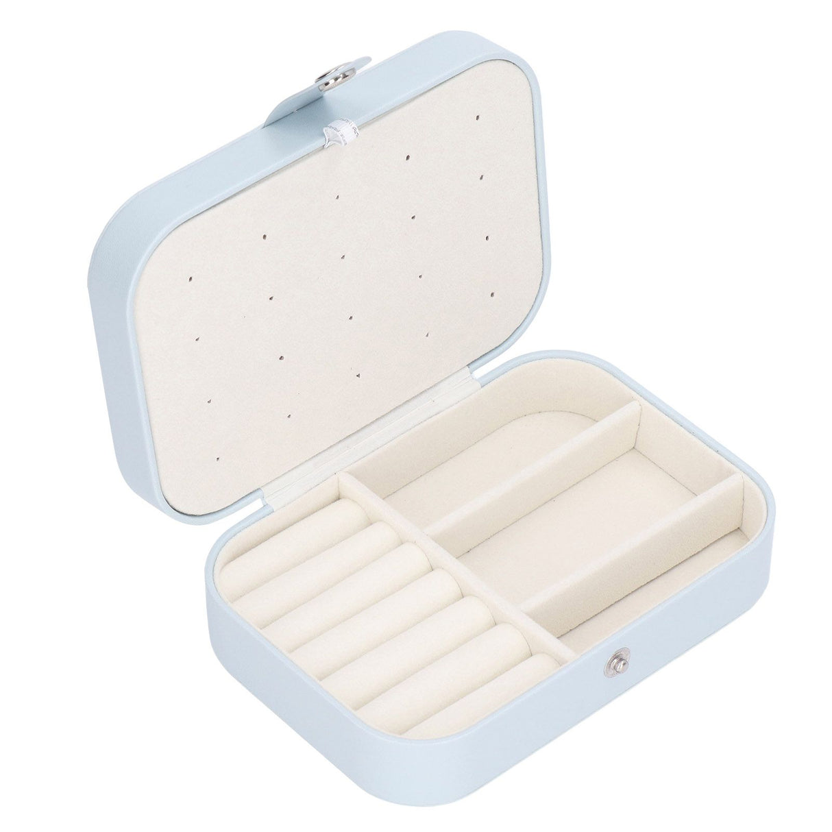 Jewelry Travel Case Large Capacity Durable Leather Simple Style Multifunction Travel Jewelry Box for Rings Earrings