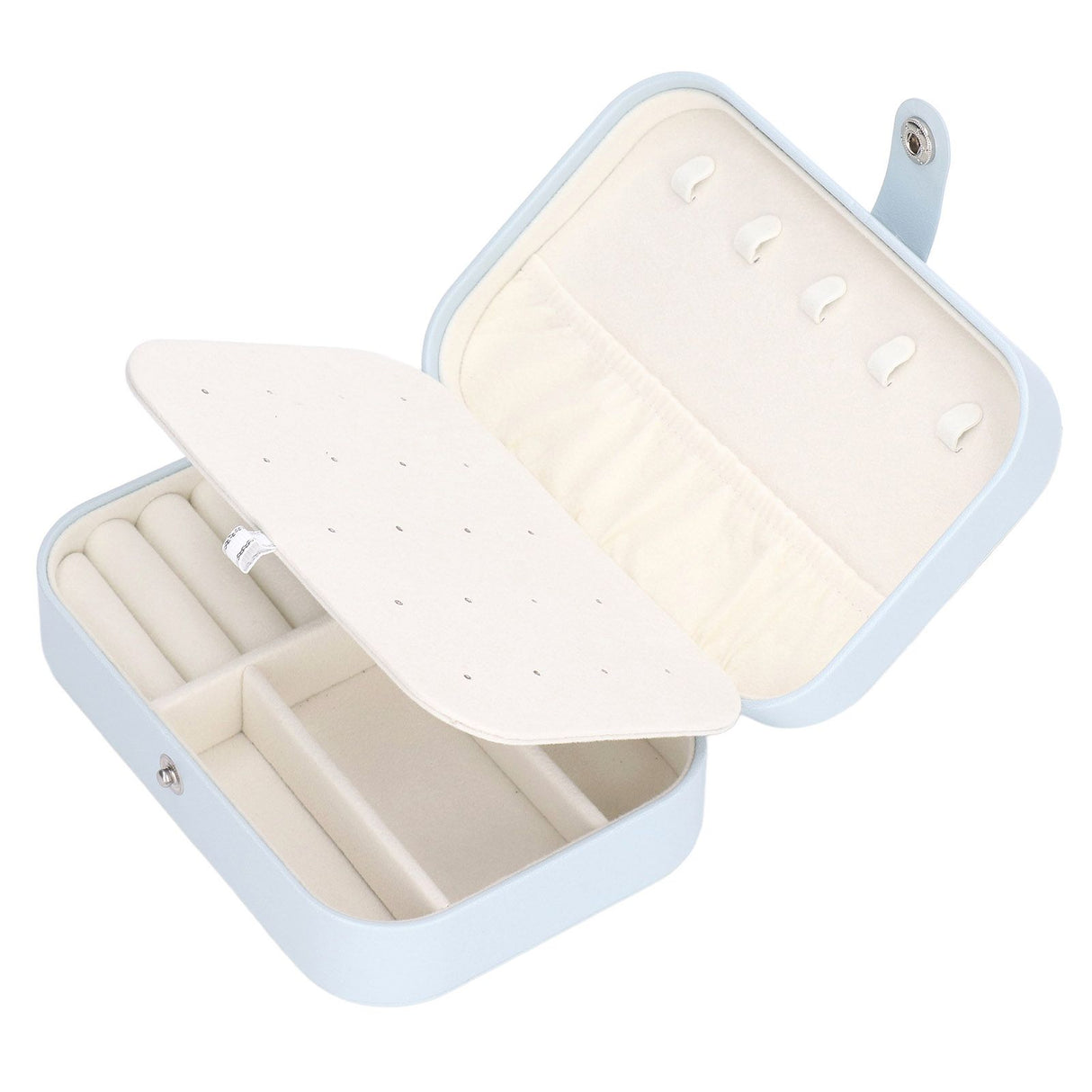 Jewelry Travel Case Large Capacity Durable Leather Simple Style Multifunction Travel Jewelry Box for Rings Earrings