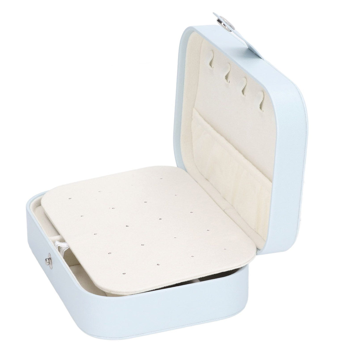 Jewelry Travel Case Large Capacity Durable Leather Simple Style Multifunction Travel Jewelry Box for Rings Earrings