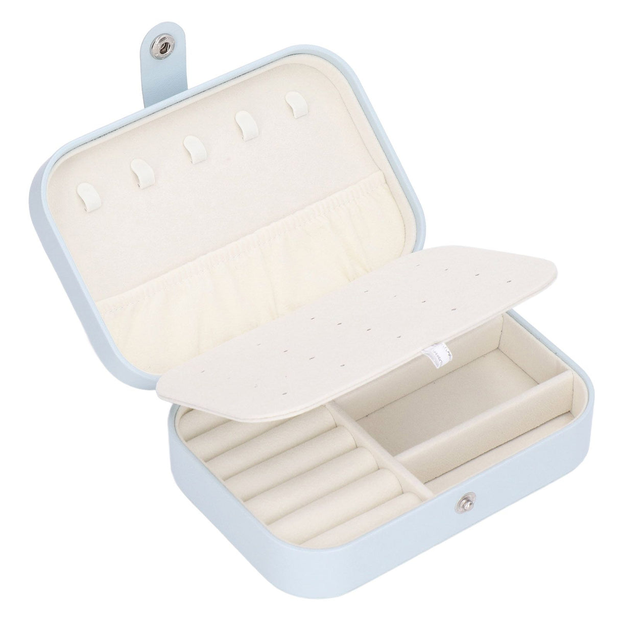 Jewelry Travel Case Large Capacity Durable Leather Simple Style Multifunction Travel Jewelry Box for Rings Earrings