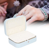 Jewelry Travel Case Large Capacity Durable Leather Simple Style Multifunction Travel Jewelry Box for Rings Earrings
