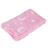 1.52x1M Luminous Blanket Double Sided Polyester Glowing Blanket Bedroom Air Conditioning Blanket for KidsPink - Front View