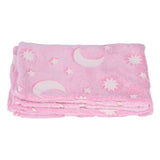 1.52x1M Luminous Blanket Double Sided Polyester Glowing Blanket Bedroom Air Conditioning Blanket for KidsPink - Top-Down View