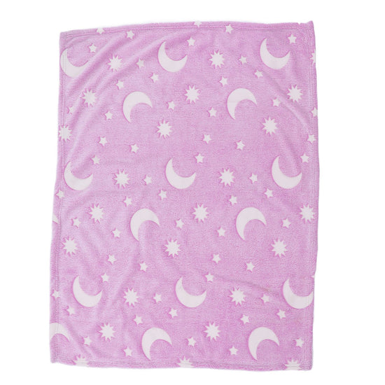 1.52x1M Luminous Blanket Double Sided Polyester Glowing Blanket Bedroom Air Conditioning Blanket for KidsPurple