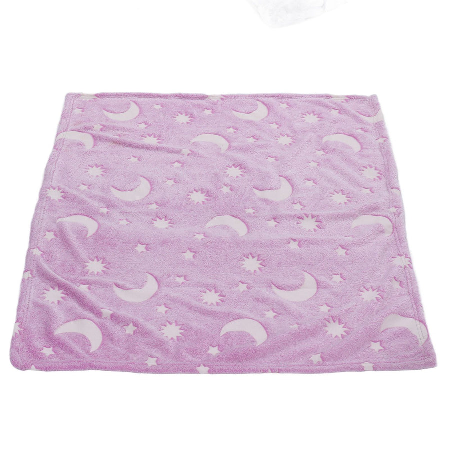 1.52x1M Luminous Blanket Double Sided Polyester Glowing Blanket Bedroom Air Conditioning Blanket for KidsPurple
