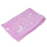 1.52x1M Luminous Blanket Double Sided Polyester Glowing Blanket Bedroom Air Conditioning Blanket for KidsPurple - Rear View