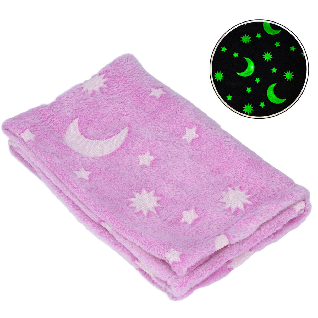 1.52x1M Luminous Blanket Double Sided Polyester Glowing Blanket Bedroom Air Conditioning Blanket for KidsPurple