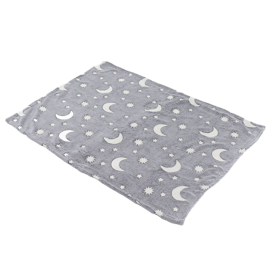 1.52x1M Luminous Blanket Double Sided Polyester Glowing Blanket Bedroom Air Conditioning Blanket for KidsGray
