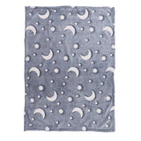 1.52x1M Luminous Blanket Double Sided Polyester Glowing Blanket Bedroom Air Conditioning Blanket for KidsDusty Blue