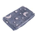 1.52x1M Luminous Blanket Double Sided Polyester Glowing Blanket Bedroom Air Conditioning Blanket for KidsDusty Blue