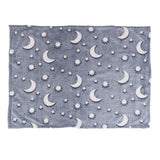 1.52x1M Luminous Blanket Double Sided Polyester Glowing Blanket Bedroom Air Conditioning Blanket for KidsDusty Blue - Side View