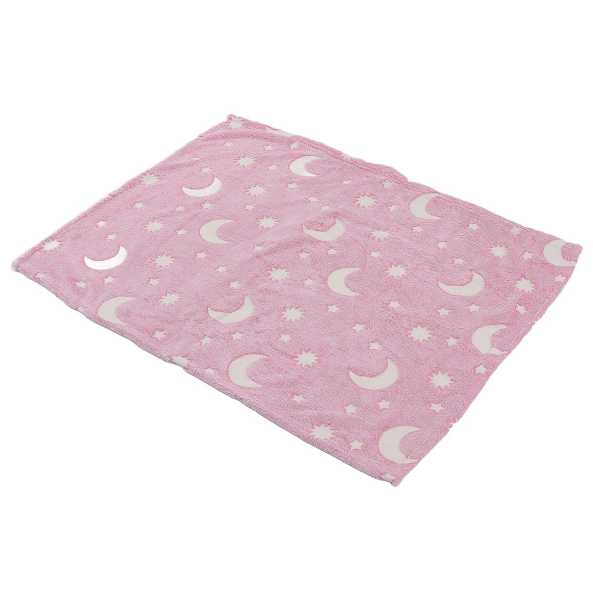 1.5x2m Luminous Blanket Double Side Flannel Star Moon Design Soft Glow in The Dark Blanket for KidsPink