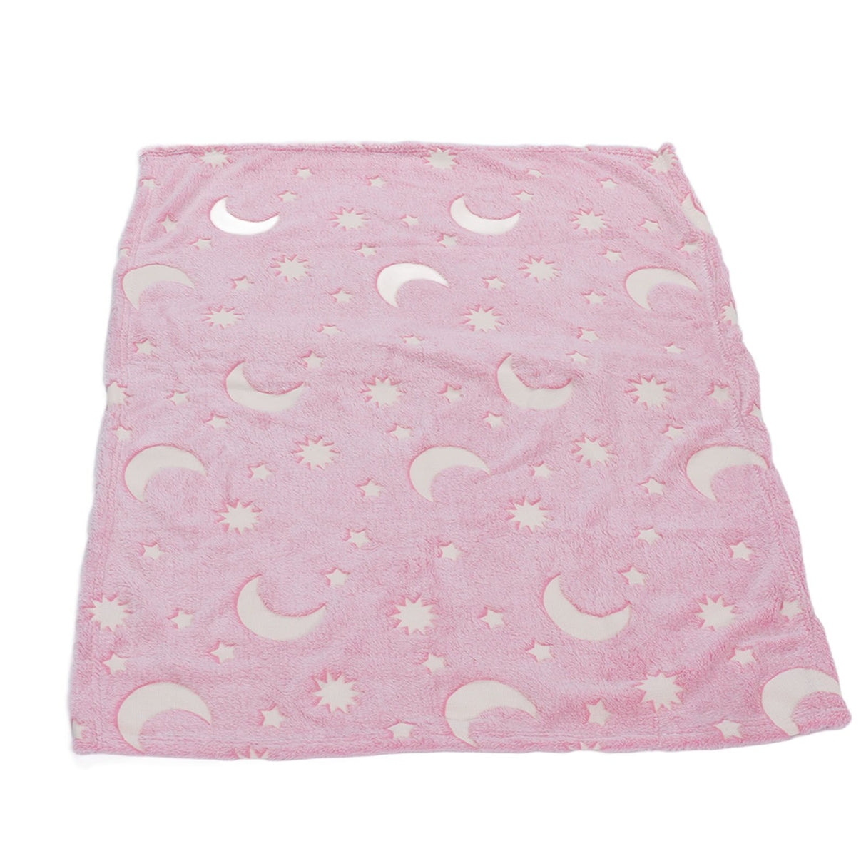 1.5x2m Luminous Blanket Double Side Flannel Star Moon Design Soft Glow in The Dark Blanket for KidsPink